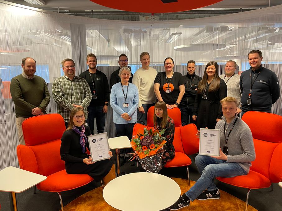 Kempower employees at Lahti office in November 2021