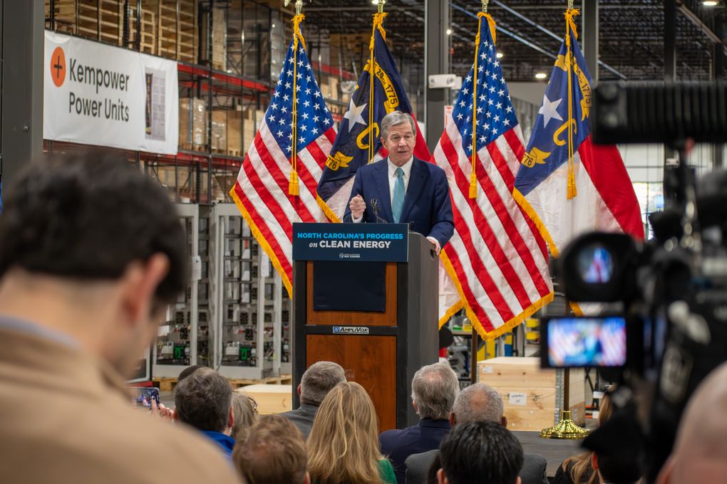 The Office of North Carolina Gov. Roy Cooper held an event at the Kempower North America headquarters in Durham, N.C.