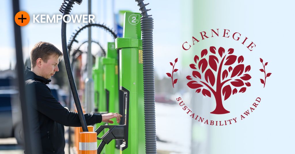 Kempower has won a 2023 Carnegie Sustainability Award for its sustainability and climate mitigation contributions.
